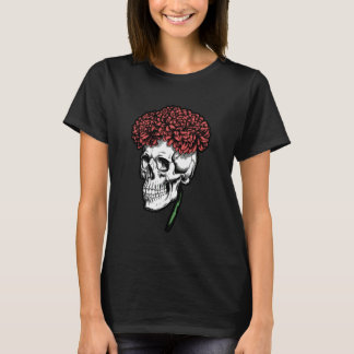 Day of The Dead Dark Gothic Floral Sugar Skull T-Shirt