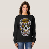Day of the Dead Dia De Muertos flower sugar Skull Sweatshirt (Vorne ganz)