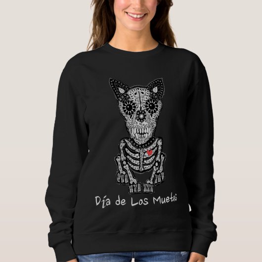 Day of the Dead Dog Halloween Spirits A dog Sweatshirt (Vorderseite)