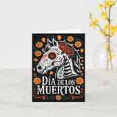 Day Of The Dead Horse Halloween Sugar Skull Costum Karte (Gelbe Blume)