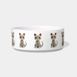 Day of The Dead Kitty Cat Halloween Dia Muertos  Napf