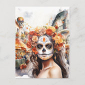 Day of the Dead La Catrina Postkarte (Vorderseite)