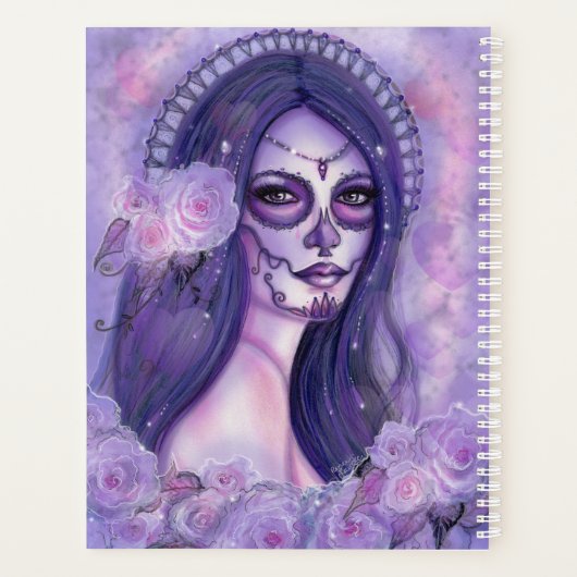 Day of the dead purple roses and butterflies Renee Planer (Rückseite)