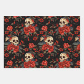 Day of the Dead Skull and red Roses Geschenkpapier Set (Vorderseite 3)