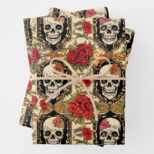 Day of the Dead Skull and Roses Pack Geschenkpapier Set (Beispiel)