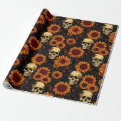 Day of the Dead Skull and Sunflowers Geschenkpapier (Ungerollt)
