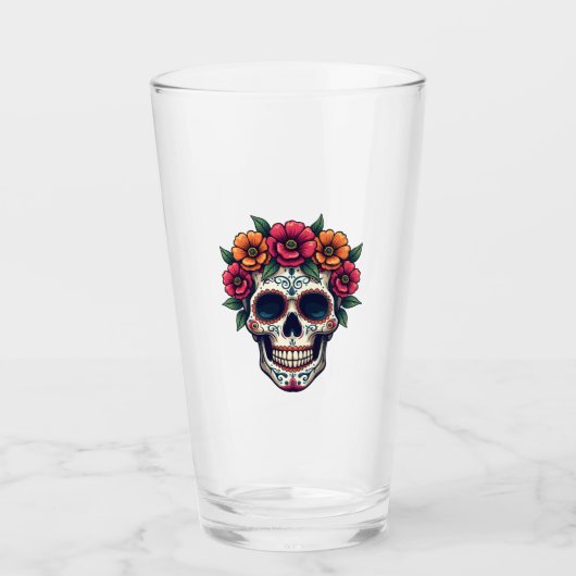 Day of the Dead Sugar Skull � Dia de los Muertos S Glas (Vorderseite)
