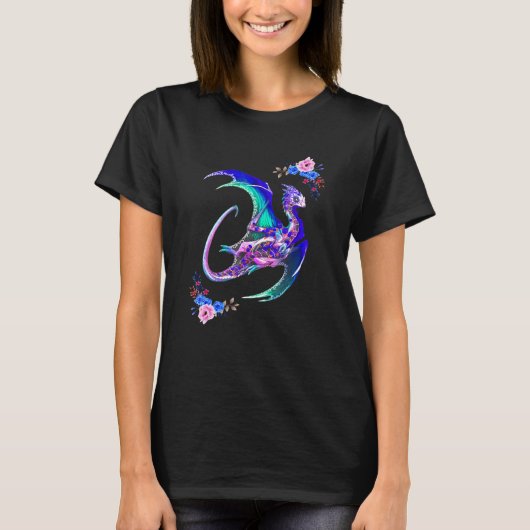 Day Of The Dead Sugar Skull Dragon T-Shirt (Vorderseite)