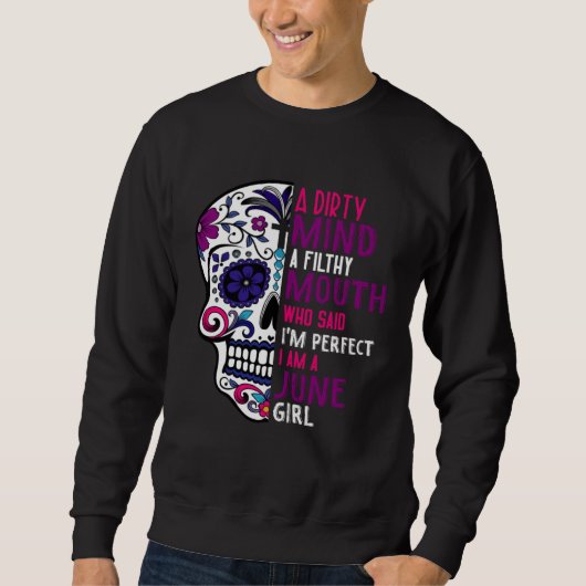 Day Of The Dead Sugar Skull  June GIrl Womens Sweatshirt (Vorderseite)