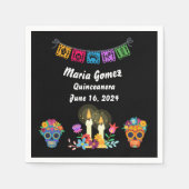 Day of The Dead Sugar Skull Skeletons Serviette (Vorderseite)