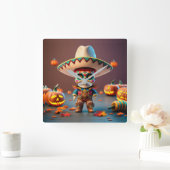 Day of the Dead wall clock Quadratische Wanduhr (Zuhause)