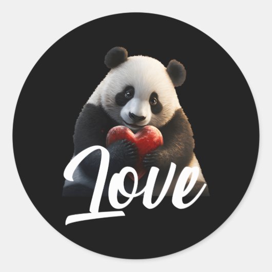 Day Panda Panda Liebe He Runder Aufkleber (Vorderseite)