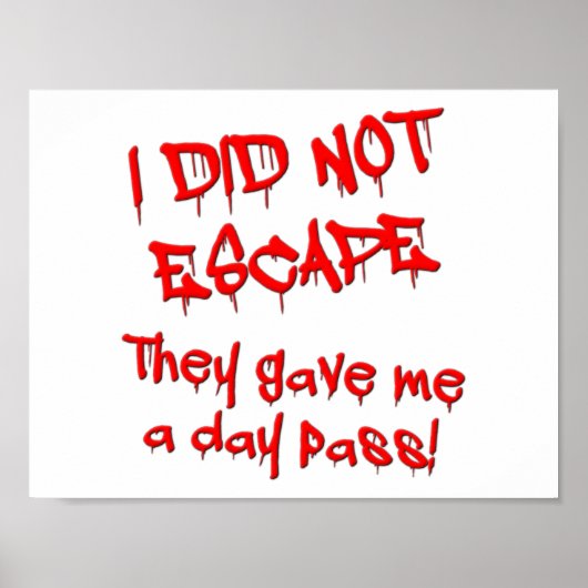 Day Pass Funny Poster (Vorne)