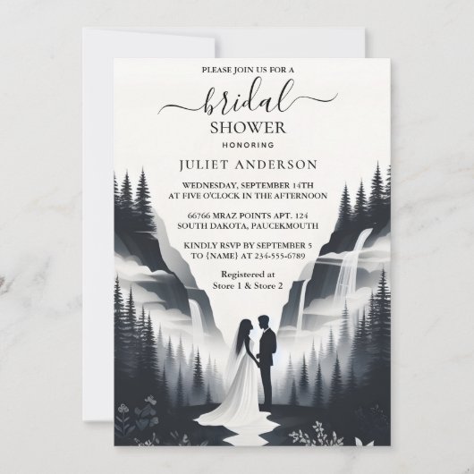 Day River Rain Cloud Smoky Mountain Brautparty Einladung (Vorderseite)