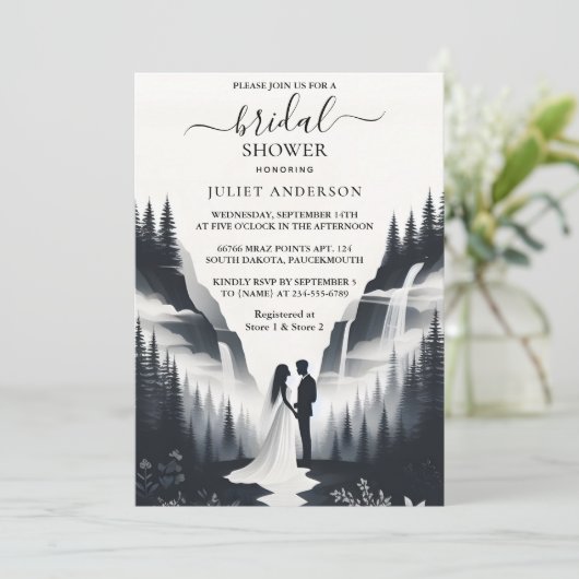 Day River Rain Cloud Smoky Mountain Brautparty Einladung (Stehend Vorderseite)