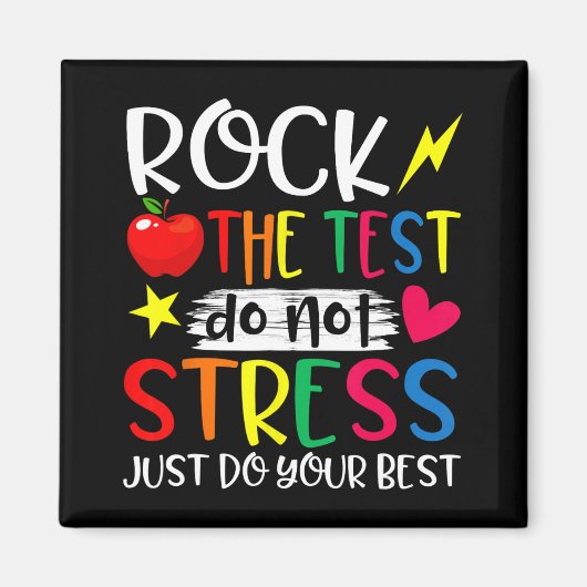 Day Rock Test Teacher Test Day Teacher Magnet (Vorne)