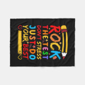 Day Rock the Test Funny Teacher Student Testing Ex Fleecedecke (Vorderseite (Horizontal))