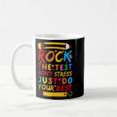 Day Rock the Test Funny Teacher Student Testing Ex Kaffeetasse (Links)