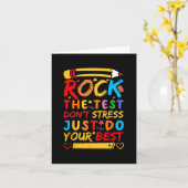Day Rock the Test Funny Teacher Student Testing Ex Karte (Gelbe Blume)