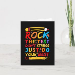 Day Rock the Test Funny Teacher Student Testing Ex Karte