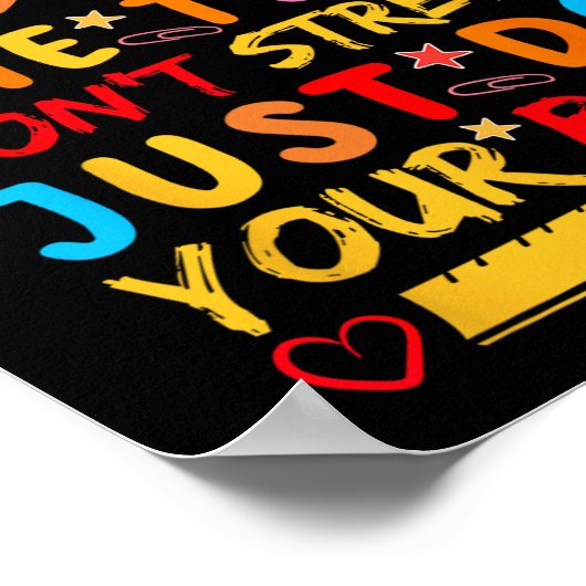 Day Rock the Test Funny Teacher Student Testing Ex Poster (Ecke)