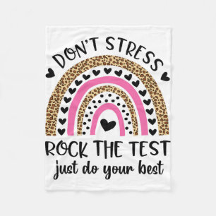 Day Rock The Test Rainbow Teacher Funny Testing Da Fleecedecke