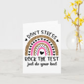 Day Rock The Test Rainbow Teacher Funny Testing Da Karte (Gelbe Blume)