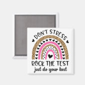 Day Rock The Test Rainbow Teacher Funny Testing Da Magnet (Vorderseite/Rückseite)