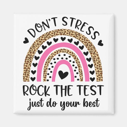 Day Rock The Test Rainbow Teacher Funny Testing Da Magnet (Vorne)