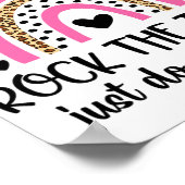 Day Rock The Test Rainbow Teacher Funny Testing Da Poster (Ecke)