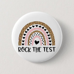 Day Rock The Test Teacher Funny Rainbow Testing Da Button