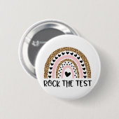 Day Rock The Test Teacher Funny Rainbow Testing Da Button (Vorne & Hinten)