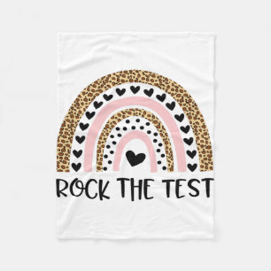 Day Rock The Test Teacher Funny Rainbow Testing Da Fleecedecke