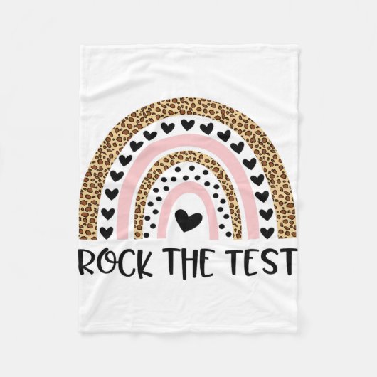 Day Rock The Test Teacher Funny Rainbow Testing Da Fleecedecke (Vorderseite)