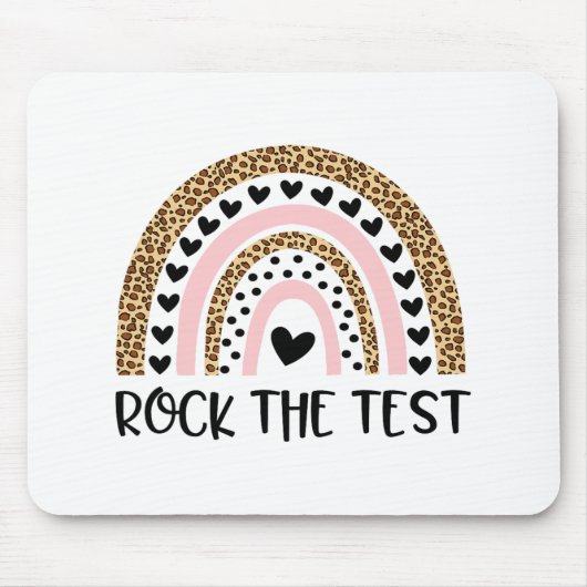 Day Rock The Test Teacher Funny Rainbow Testing Da Mousepad (Vorne)
