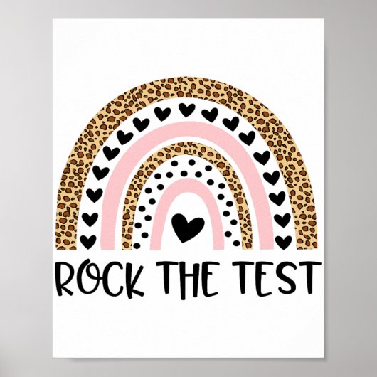 Day Rock The Test Teacher Funny Rainbow Testing Da Poster (Vorne)