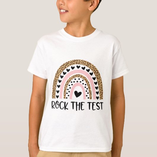 Day Rock The Test Teacher Funny Rainbow Testing Da T-Shirt (Vorderseite)