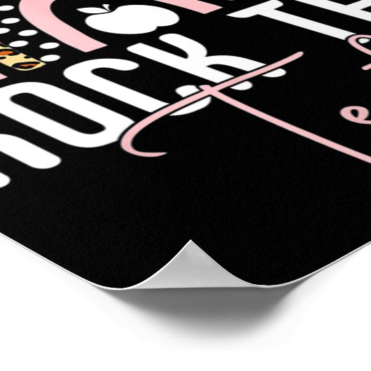 Day Rock the Test Teacher Rainbow Leopard Student Poster (Ecke)