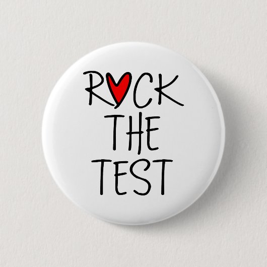 Day Rock the Test Teacher Testing Day Funny Teache Button (Vorderseite)