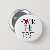 Day Rock the Test Teacher Testing Day Funny Teache Button (Vorne & Hinten)