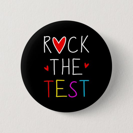 Day Rock the Test Teacher Testing Day Funny Teache Button (Vorderseite)