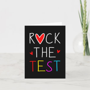Day Rock the Test Teacher Testing Day Funny Teache Karte