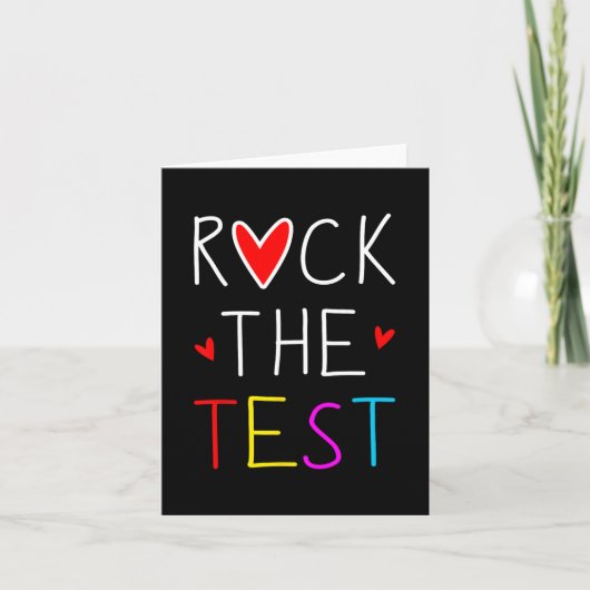Day Rock the Test Teacher Testing Day Funny Teache Karte (Vorderseite)