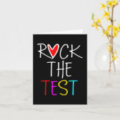 Day Rock the Test Teacher Testing Day Funny Teache Karte (Gelbe Blume)