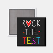 Day Rock the Test Teacher Testing Day Funny Teache Magnet (Vorderseite/Rückseite)