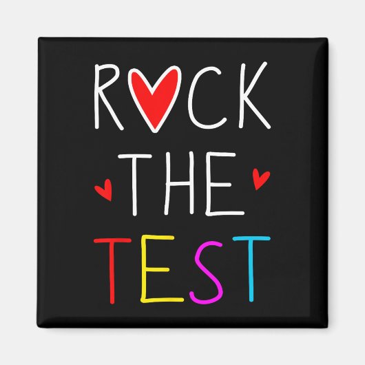 Day Rock the Test Teacher Testing Day Funny Teache Magnet (Vorne)