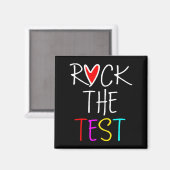 Day Rock the Test Teacher Testing Day Funny Teache Magnet (Vorderseite/Rückseite)