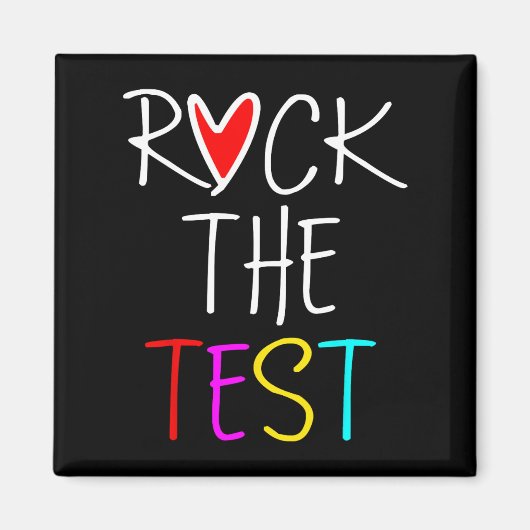Day Rock the Test Teacher Testing Day Funny Teache Magnet (Vorne)