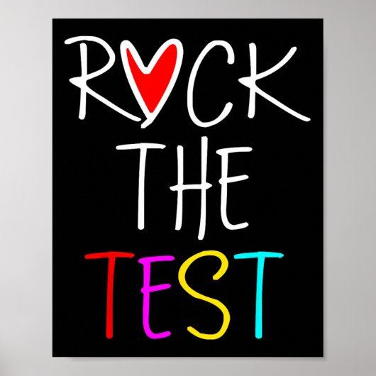 Day Rock the Test Teacher Testing Day Funny Teache Poster (Vorne)