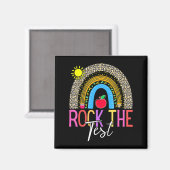 Day Rock the Test Teacher Testing Day Leopard Rege Magnet (Vorderseite/Rückseite)